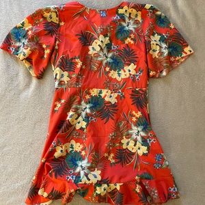 SHEIN red orange floral dress